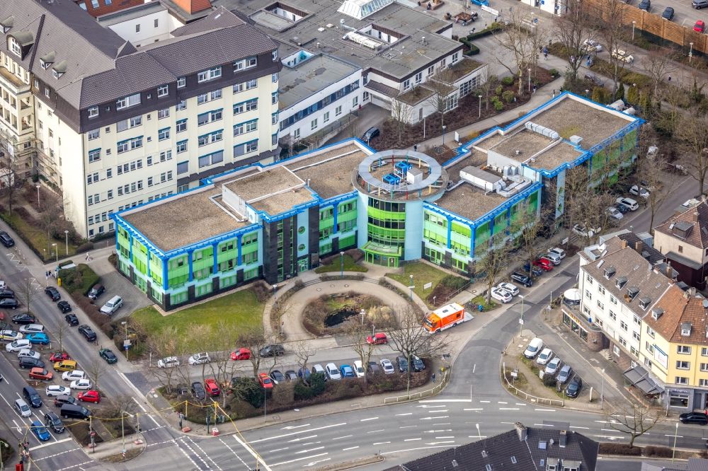 Essen from above - Hospital premises of the hospital Elisabeth Hospital Essen in Essen in the federal state of North Rhine-Westphalia, Germany
