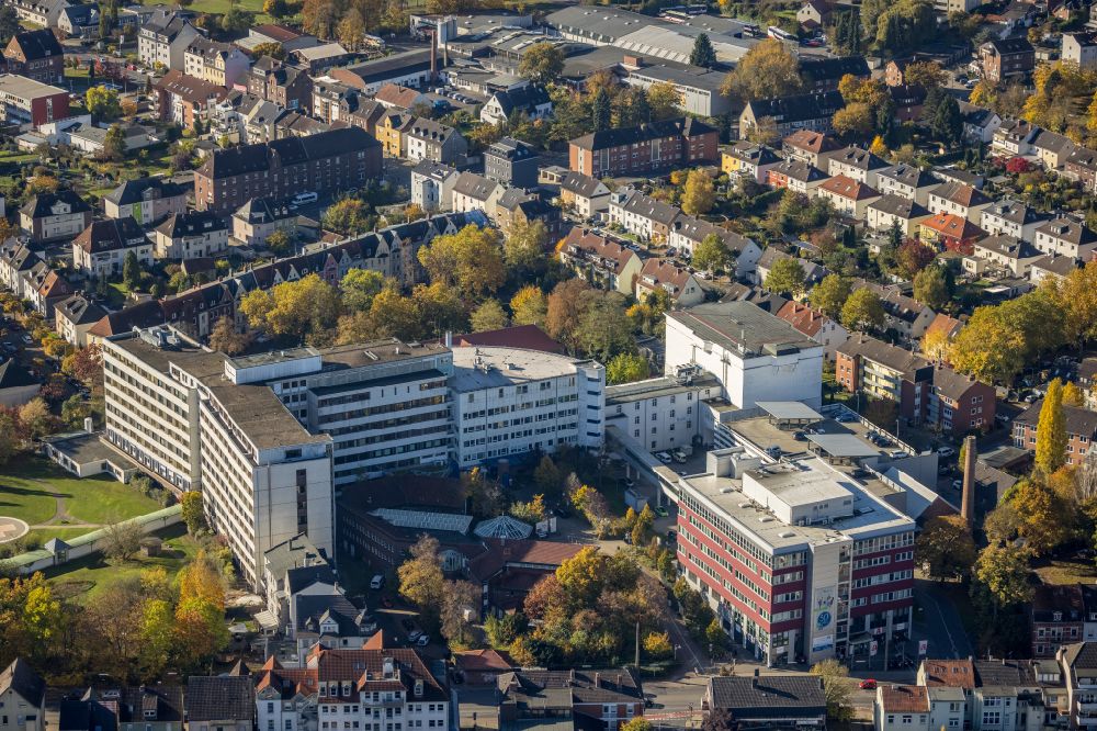 Aerial photograph Hamm - hospital grounds of the Clinic Evangelisches Krankenhaus Hamm in Hamm at Ruhrgebiet in the state North Rhine-Westphalia, Germany