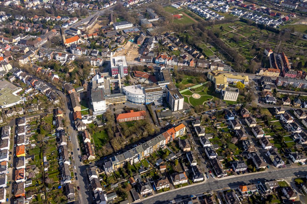 Aerial photograph Hamm - hospital grounds of the Clinic Evangelisches Krankenhaus Hamm in Hamm at Ruhrgebiet in the state North Rhine-Westphalia, Germany