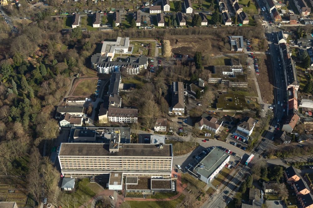 Aerial image Witten - Hospital grounds of the Clinic Evangelisches Krankenhaus Witten on Pferdebachstrasse in Witten in the state North Rhine-Westphalia, Germany