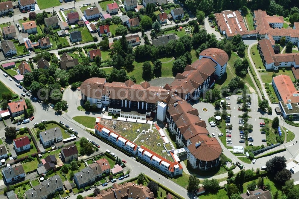 Aerial image Ichenhausen - Hospital grounds of the Clinic Fachklinik Ichenhausen on Krumbacher Strasse in Ichenhausen in the state Bavaria, Germany