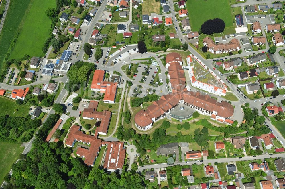 Ichenhausen from the bird's eye view: Hospital grounds of the Clinic Fachklinik Ichenhausen on Krumbacher Strasse in Ichenhausen in the state Bavaria, Germany