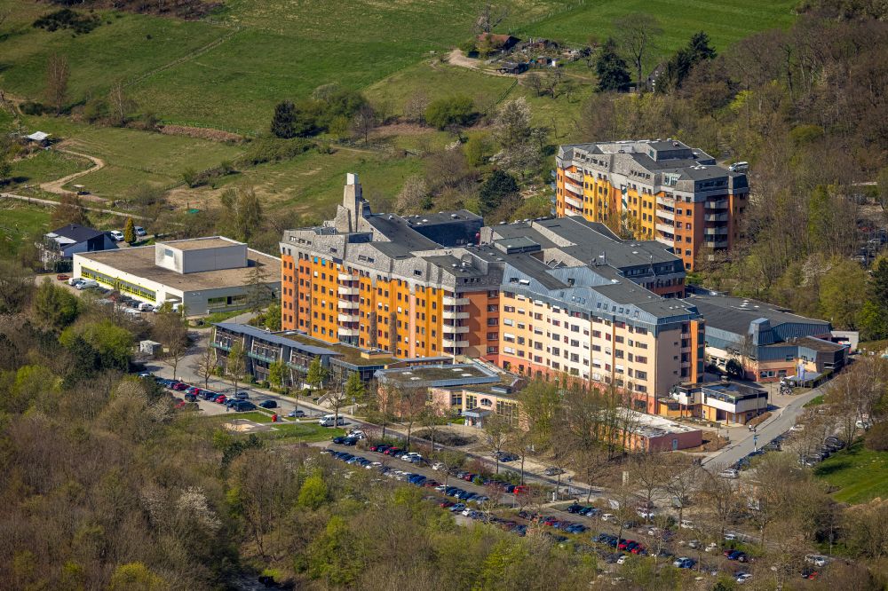Aerial photograph Herdecke - Hospital grounds of the Clinic Gemeinschaftskrankenhaus Herdecke in the district Westende in Herdecke at Ruhrgebiet in the state North Rhine-Westphalia, Germany