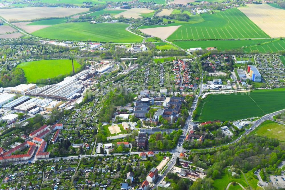 Aerial photograph Görlitz - Hospital grounds of the Clinic on Girbigsdorfer Strasse in Goerlitz in the state Saxony, Germany