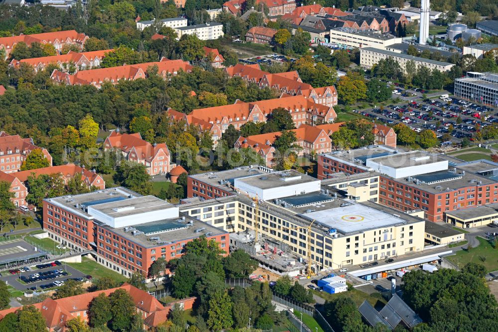 Berlin from above - Hospital grounds of the Clinic Helios Klinikum Berlin-Buch on Schwanebecker Chaussee in the district Buch in Berlin, Germany
