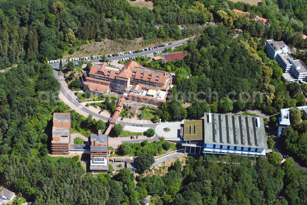 Aerial photograph Rotenburg an der Fulda - Hospital grounds of the Clinic Herz-Kreislauf-Zentrum Rotenburg a. d. Fulda on Heinz-Meise-Strasse in Rotenburg an der Fulda in the state Hesse, Germany