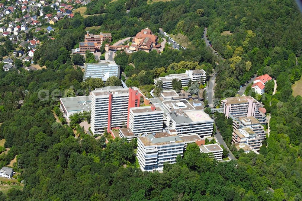 Aerial photograph Rotenburg an der Fulda - Hospital grounds of the Clinic Herz-Kreislauf-Zentrum Rotenburg a. d. Fulda on Heinz-Meise-Strasse in Rotenburg an der Fulda in the state Hesse, Germany