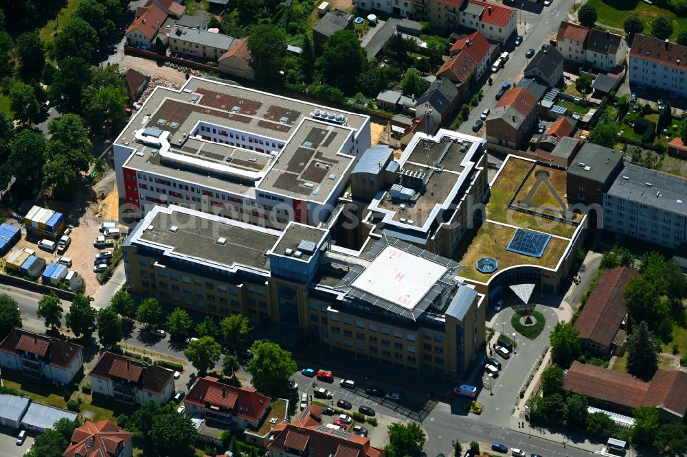 Aerial image Hansestadt Stendal - Hospital grounds of the Clinic of Johanniter-Krankenhaus Genthin-Stendal GmbH on street Wendstrasse in Stendal in the state Saxony-Anhalt, Germany
