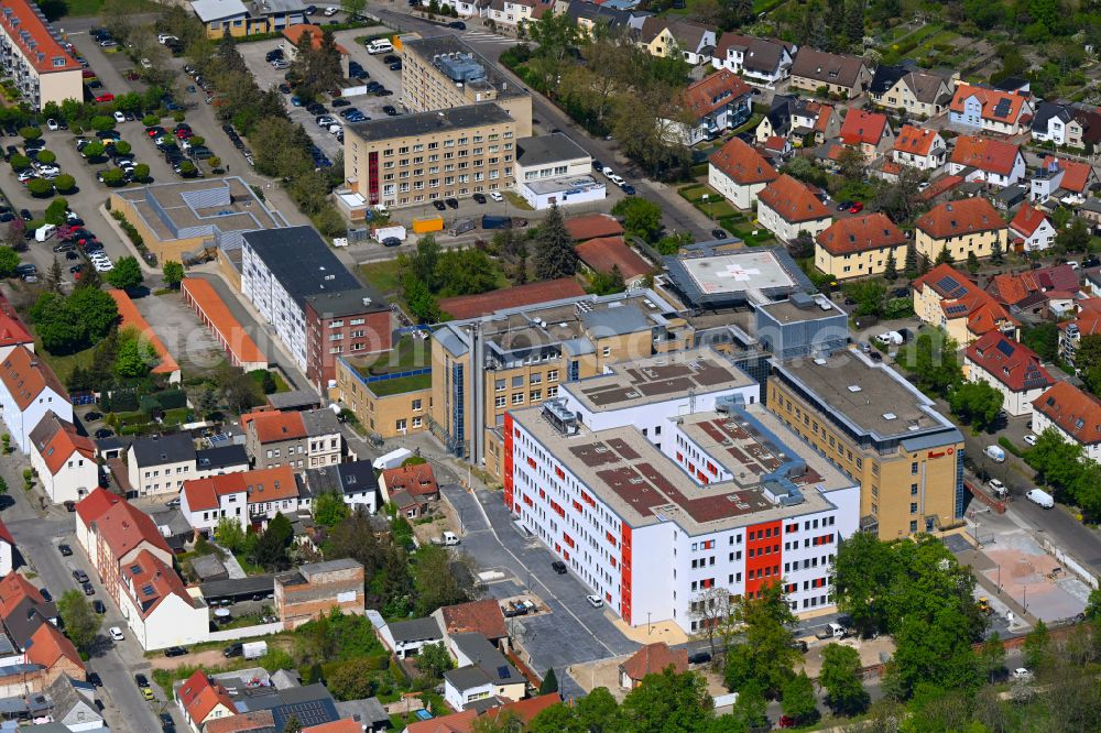 Hansestadt Stendal from above - Hospital grounds of the Clinic of Johanniter-Krankenhaus Genthin-Stendal GmbH on street Wendstrasse in Stendal in the state Saxony-Anhalt, Germany