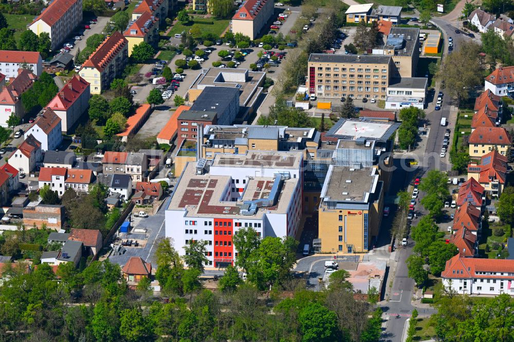 Aerial image Hansestadt Stendal - Hospital grounds of the Clinic of Johanniter-Krankenhaus Genthin-Stendal GmbH on street Wendstrasse in Stendal in the state Saxony-Anhalt, Germany