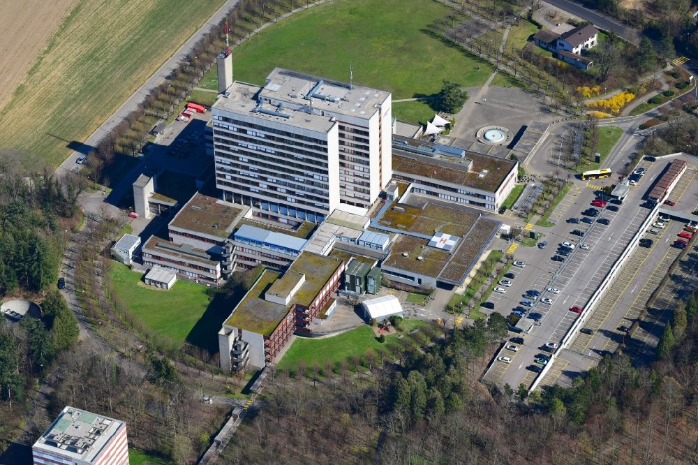 Aerial image Binningen - Hospital grounds of the Clinic Kantonsspital Baselland Bruderholz in Binningen in the canton Basel-Landschaft, Switzerland