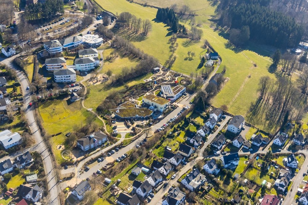 Aerial photograph Olpe - Hospital grounds of the Clinic Kinder- and Jugendhospiz in Olpe on Sauerland in the state North Rhine-Westphalia, Germany