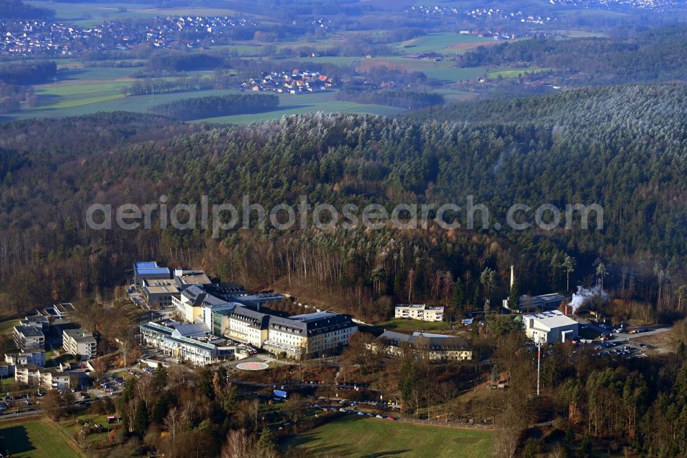 Bayreuth from above - Hospital grounds of the Clinic Klinik Hohe Warte in the district Schiesshaus in Bayreuth in the state Bavaria, Germany