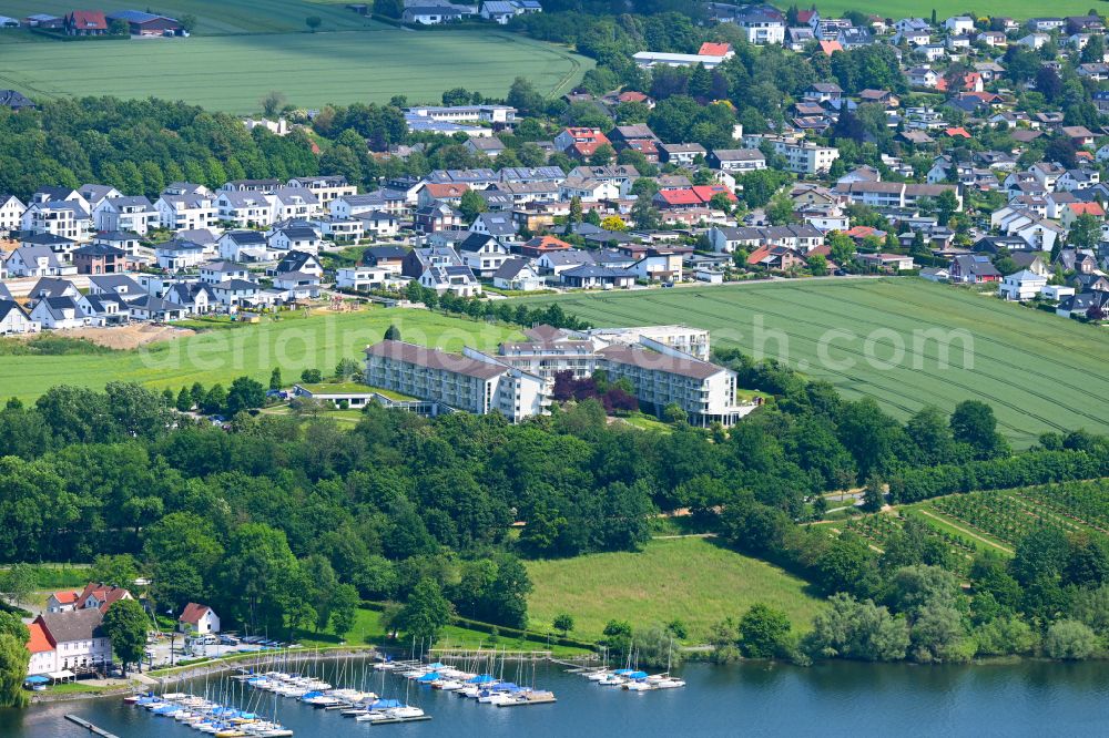 Möhnesee from above - Hospital grounds of the Clinic Klinik Moehnesee on street Schnappweg in Moehnesee at Sauerland in the state North Rhine-Westphalia, Germany