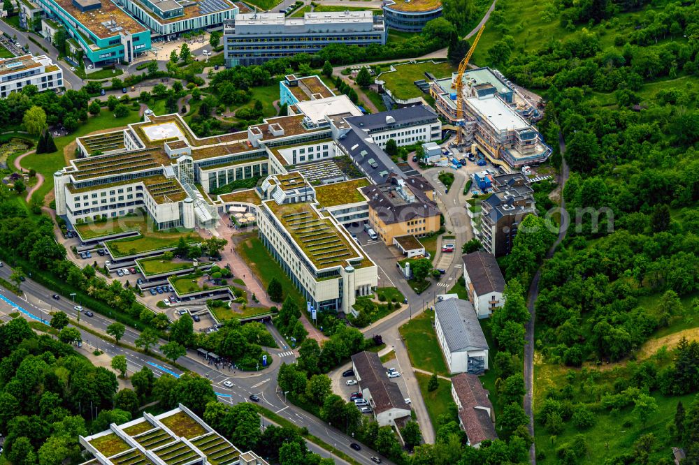 Aerial photograph Tübingen - Hospital grounds of the Clinic BG Klinik Tuebingen in Tuebingen in the state Baden-Wuerttemberg, Germany