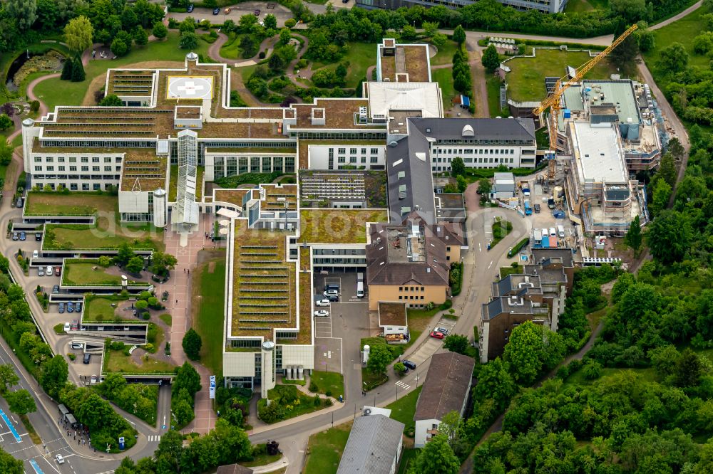 Tübingen from above - Hospital grounds of the Clinic BG Klinik Tuebingen in Tuebingen in the state Baden-Wuerttemberg, Germany