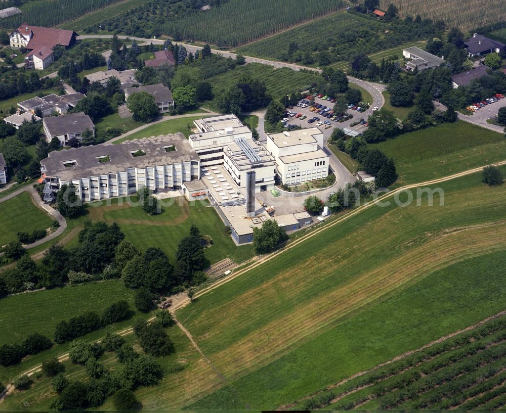 Aerial photograph Tettnang - Hospital grounds of the Clinic Klinik Tettnang in Tettnang in the state Baden-Wurttemberg, Germany