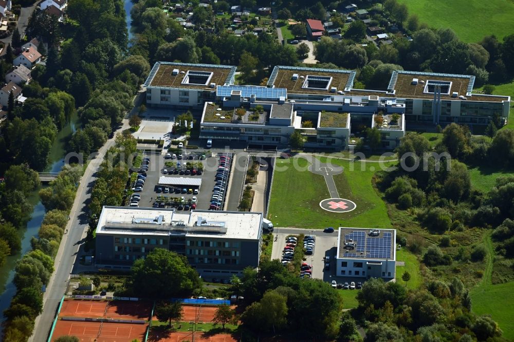 Aerial photograph Forchheim - Hospital grounds of the Clinic Klinikum Forchheim of Vereinigten Pfruenofstiftung on Krankenhausstrasse in Forchheim in the state Bavaria, Germany