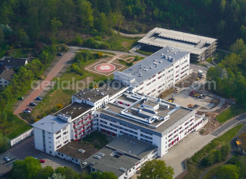 Aerial image Hann. Münden - Hospital grounds of the Clinic Klinikum Hann. Muenden in Hann. Muenden in the state Lower Saxony, Germany