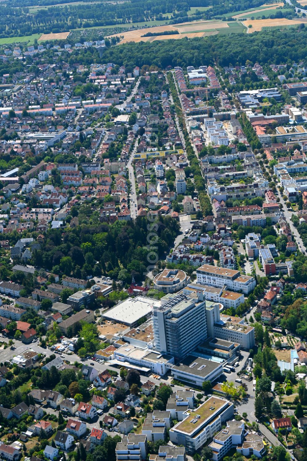 Aerial image Ludwigsburg - Hospital grounds Klinikum Ludwigsburg on Rosenstrasse in the district Neckarweihingen in Ludwigsburg in the state Baden-Wurttemberg, Germany