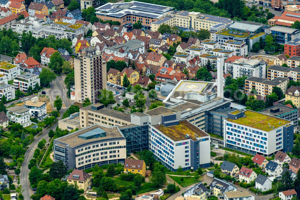 Aerial photograph Reutlingen - Hospital grounds of the Clinic Klinikum on Steinenberg Reutlingen in Reutlingen in the state Baden-Wuerttemberg, Germany