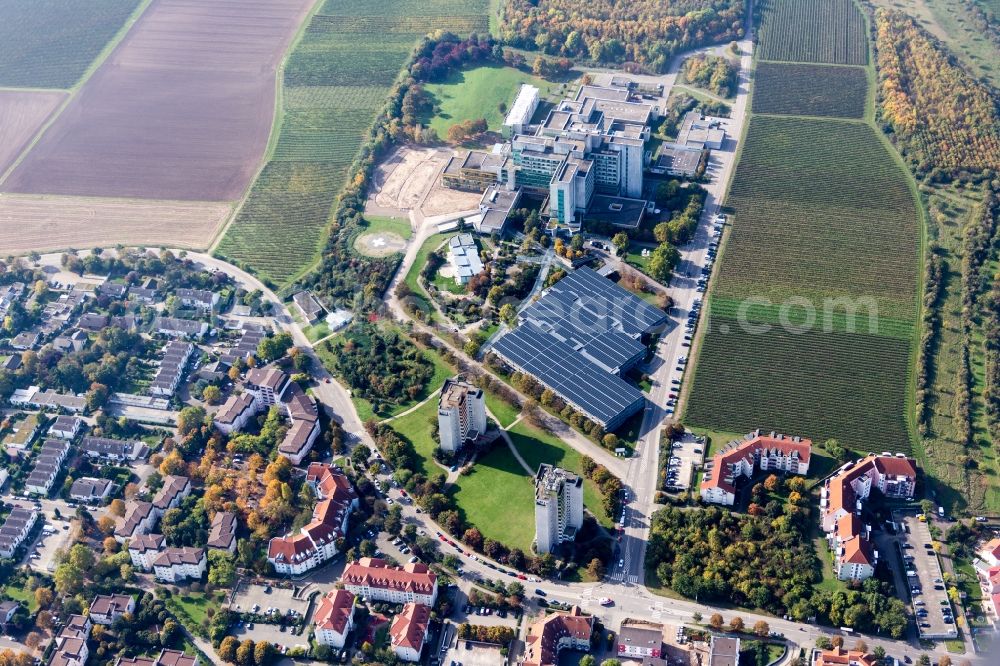 Aerial image Worms - Hospital grounds of the Clinic Klinikum Worms gGmbH in Worms in the state Rhineland-Palatinate, Germany