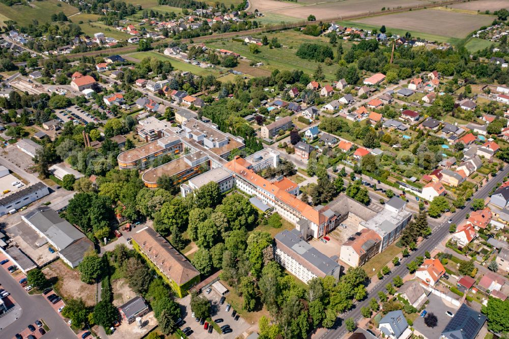 Luckenwalde from the bird's eye view: Hospital grounds of the Clinic KMG Klinikum Luckenwalde in Luckenwalde in the state Brandenburg, Germany