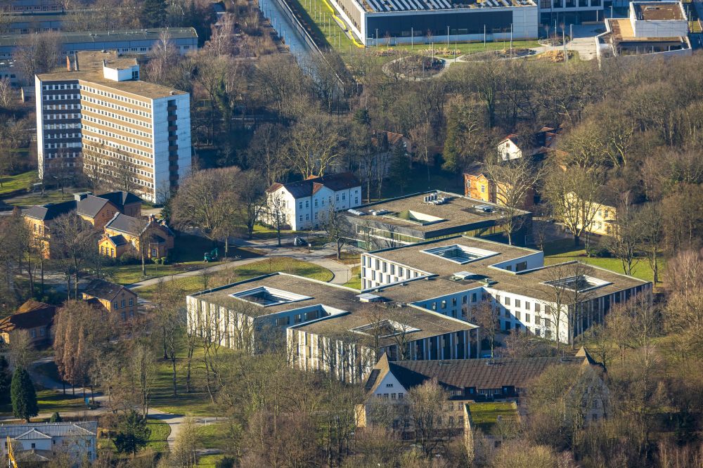 Aerial photograph Dortmund - Hospital grounds of the Clinic LWL - clinic and psychosomatic emergency ambulance near Westfalendamm in Dortmund at Ruhrgebiet in the state North Rhine-Westphalia
