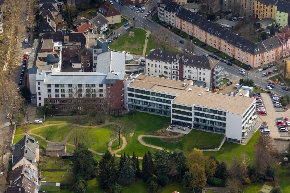 Aerial image Bochum - Hospital grounds of the Clinic Marien-Hospital Wattenscheid on Parkstrasse in Bochum in the state North Rhine-Westphalia, Germany