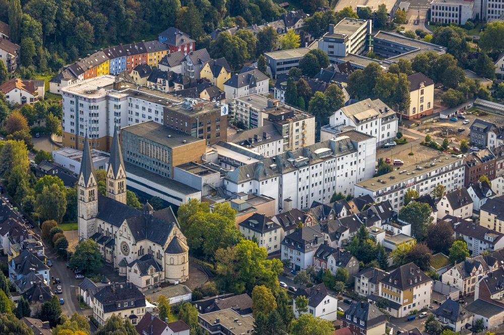 Siegen from above - Hospital grounds of the clinic St. Marien-hospital in Siegen in the state North Rhine-Westphalia