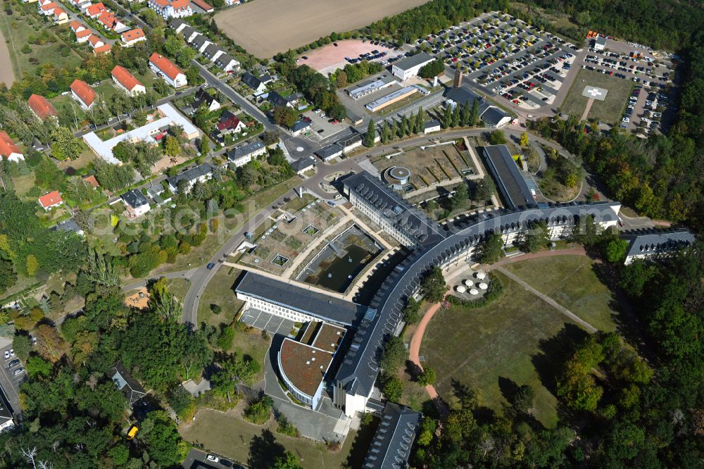 Aerial image Halle (Saale) - Hospital grounds of the Clinic Martha-Maria on Roentgenstrasse in the district Doelau in Halle (Saale) in the state Saxony-Anhalt, Germany