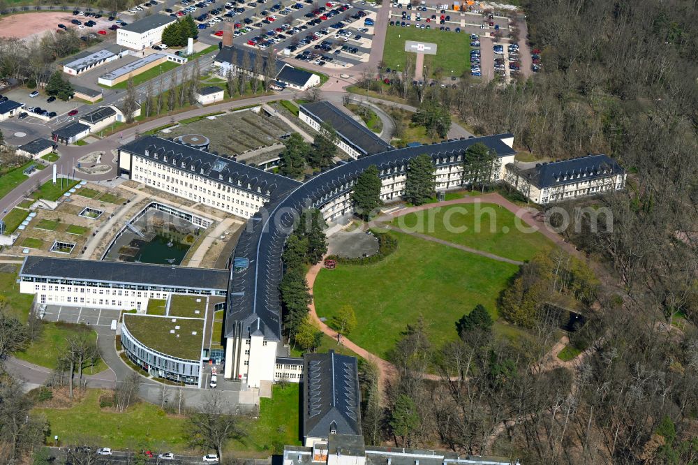 Aerial image Halle (Saale) - Hospital grounds of the Clinic Martha-Maria on Roentgenstrasse in the district Doelau in Halle (Saale) in the state Saxony-Anhalt, Germany