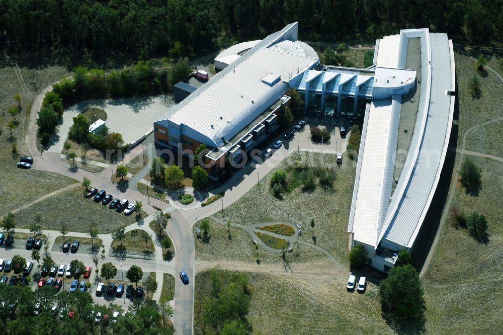 Aerial photograph Coswig (Anhalt) - Hospital grounds of the Clinic MediClin Herzzentrum Coswig Lerchenfeld in the district Dueben in Coswig (Anhalt) in the state Saxony-Anhalt, Germany