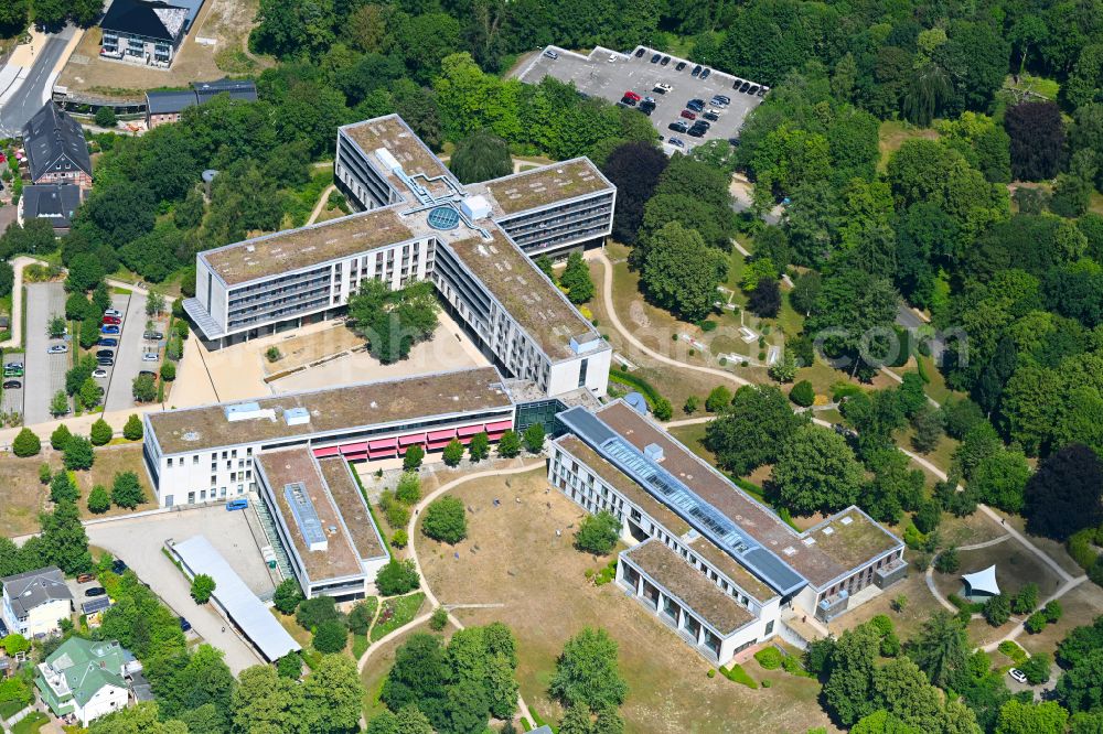 Bad Malente-Gremsmühlen from the bird's eye view: Hospital grounds of the Clinic Muehlenbergklinik - Holsteinische Schweiz on Frahmsallee in Bad Malente-Gremsmuehlen in the state Schleswig-Holstein, Germany
