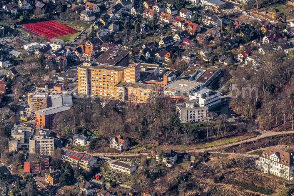 Lahr/Schwarzwald from the bird's eye view: Hospital grounds of the Clinic Ortenau Klinikum Lahr in Lahr/Schwarzwald in the state Baden-Wurttemberg, Germany