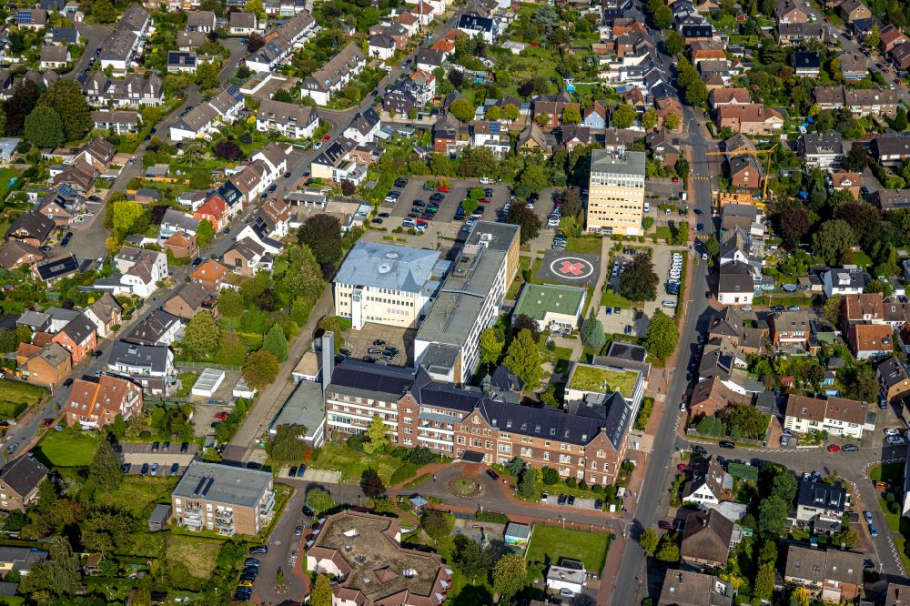 Aerial photograph Haltern am See - Hospital grounds of the hospital St. Sixtus Hospital Haltern in Haltern am See in the state of North Rhine-Westphalia