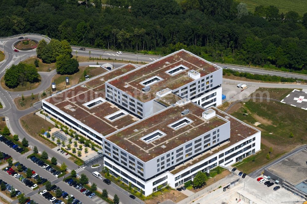 Aerial image Bad Friedrichshall - Hospital grounds of the Clinic SLK Klinikum on Plattenwald in Bad Friedrichshall in the state Baden-Wurttemberg, Germany