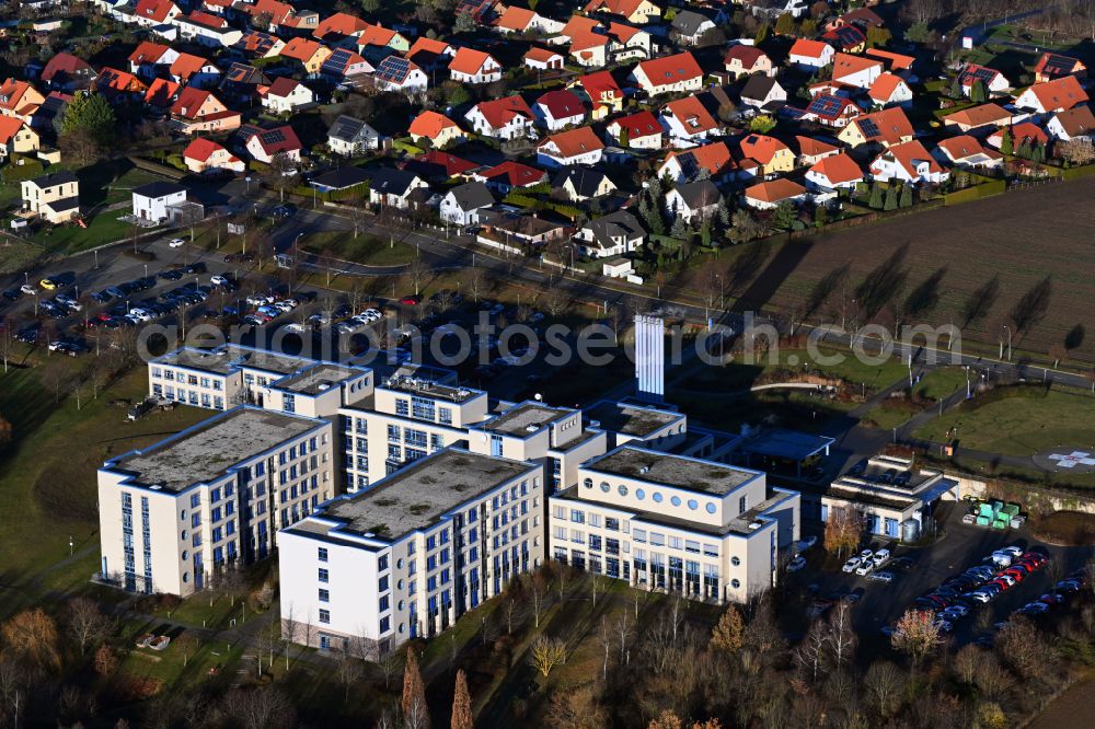 Aerial photograph Zeitz - Hospital grounds of the Clinic SRH Klinikum Zeitz on street Lindenallee in Zeitz - Burgenlandkreis in the state Saxony-Anhalt, Germany