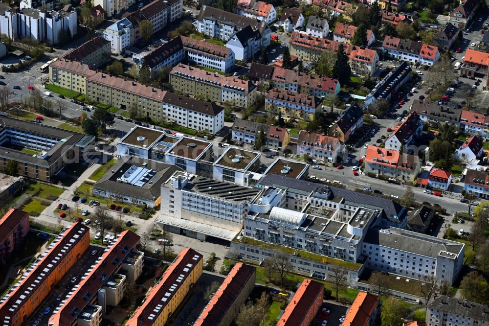 Nürnberg from above - Hospital grounds of the Clinic St. Theresien-Krankenhaus in the district Schoppershof in Nuremberg in the state Bavaria, Germany