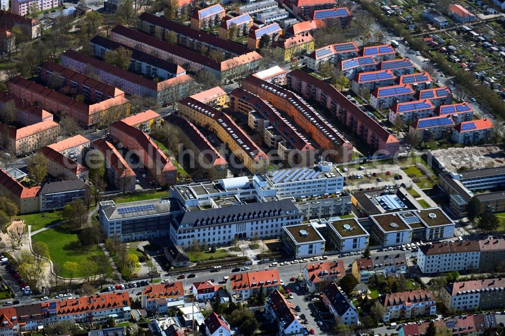 Aerial photograph Nürnberg - Hospital grounds of the Clinic St. Theresien-Krankenhaus on Mommsenstrasse in the district Schoppershof in Nuremberg in the state Bavaria, Germany