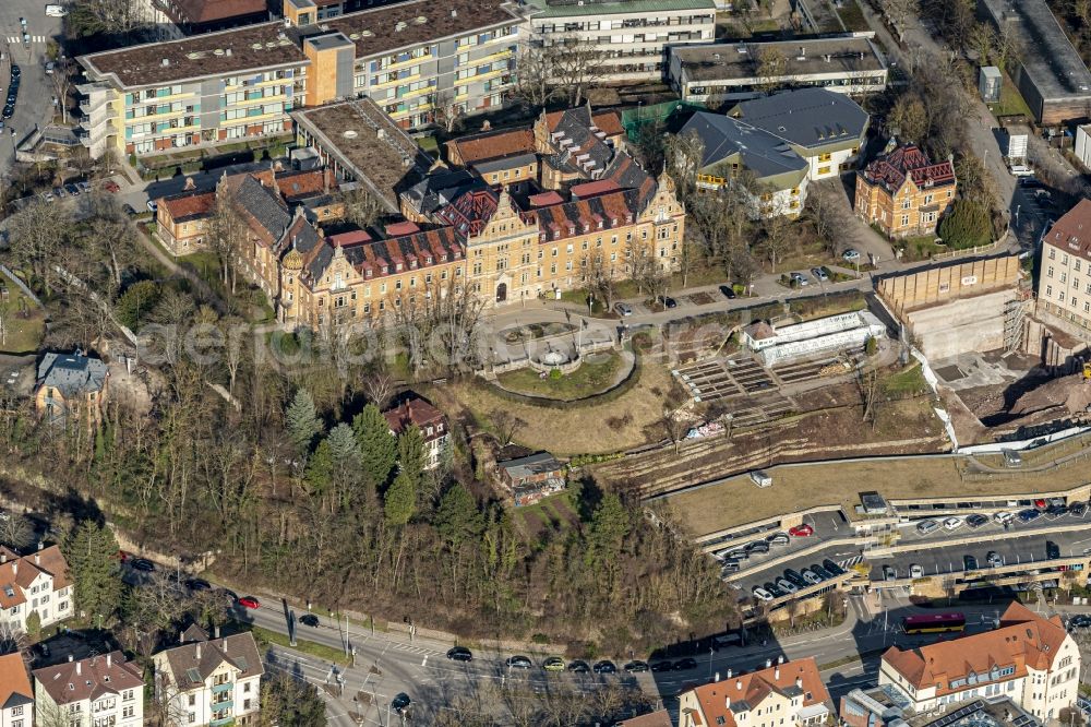 Aerial photograph Tübingen - Hospital grounds of the Clinic Universitaetsklinik fuer Psychiatrie and Psychotherapie Tuebingen in Tuebingen in the state Baden-Wurttemberg, Germany