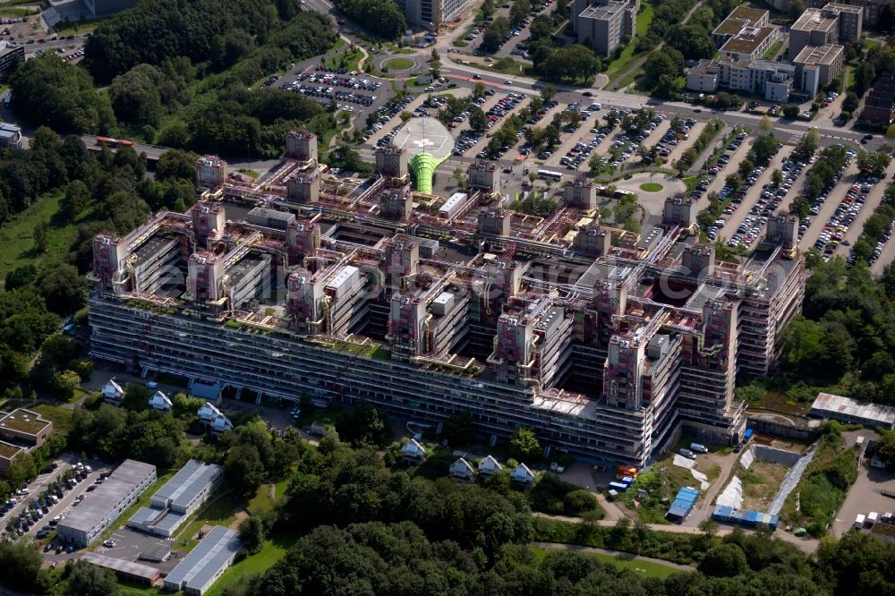 Aerial photograph Aachen - Hospital grounds of the Clinic Universitaetsklinikum Aachen in the district Laurensberg in Aachen in the state North Rhine-Westphalia, Germany