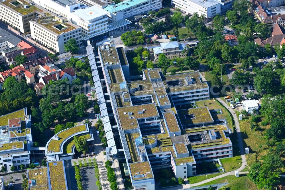 Aerial image Erlangen - Hospital grounds of the Clinic Universitaetsklinikum Erlangen in Erlangen in the state Bavaria, Germany