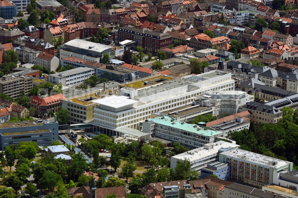 Erlangen from above - Hospital grounds of the Clinic Universitaetsklinikum Erlangen in Erlangen in the state Bavaria, Germany