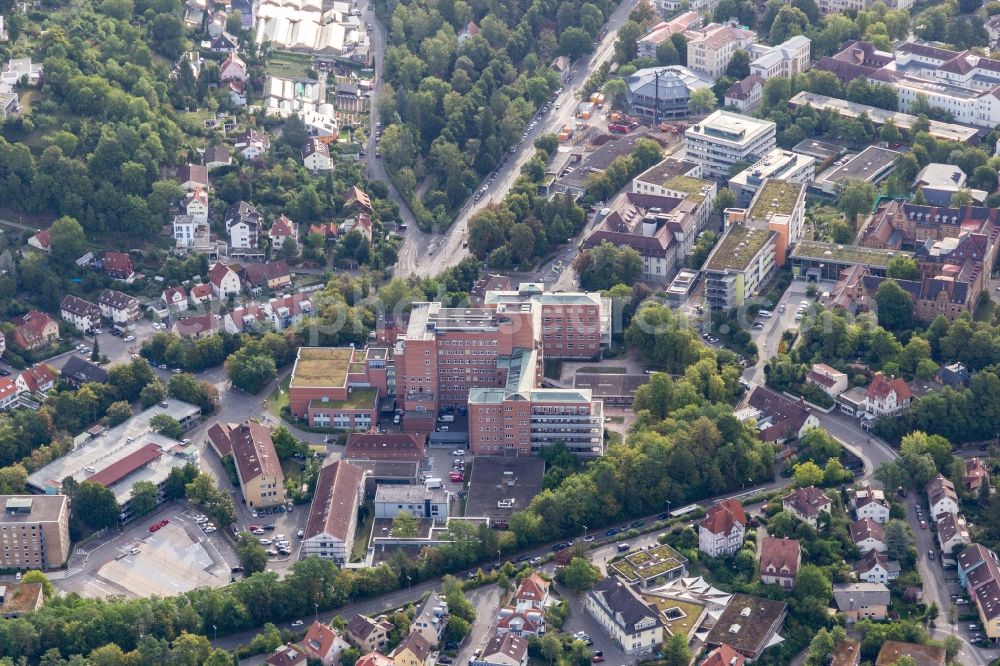 Tübingen from the bird's eye view: Hospital grounds of the Clinic Universitaetsklinikum Tuebingen a?? Institut fuer Medizinische Genetik and ongewondte Genomik in Tuebingen in the state Baden-Wuerttemberg, Germany