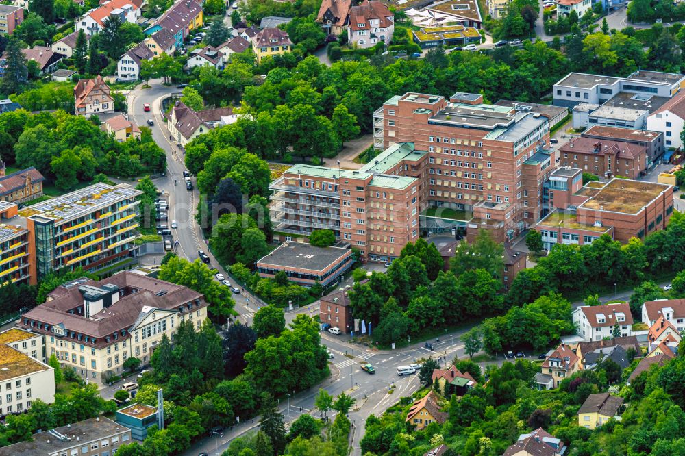 Aerial photograph Tübingen - Hospital grounds of the Clinic Universitaetsklinikum Tuebingen in the state Baden-Wuerttemberg, Germany