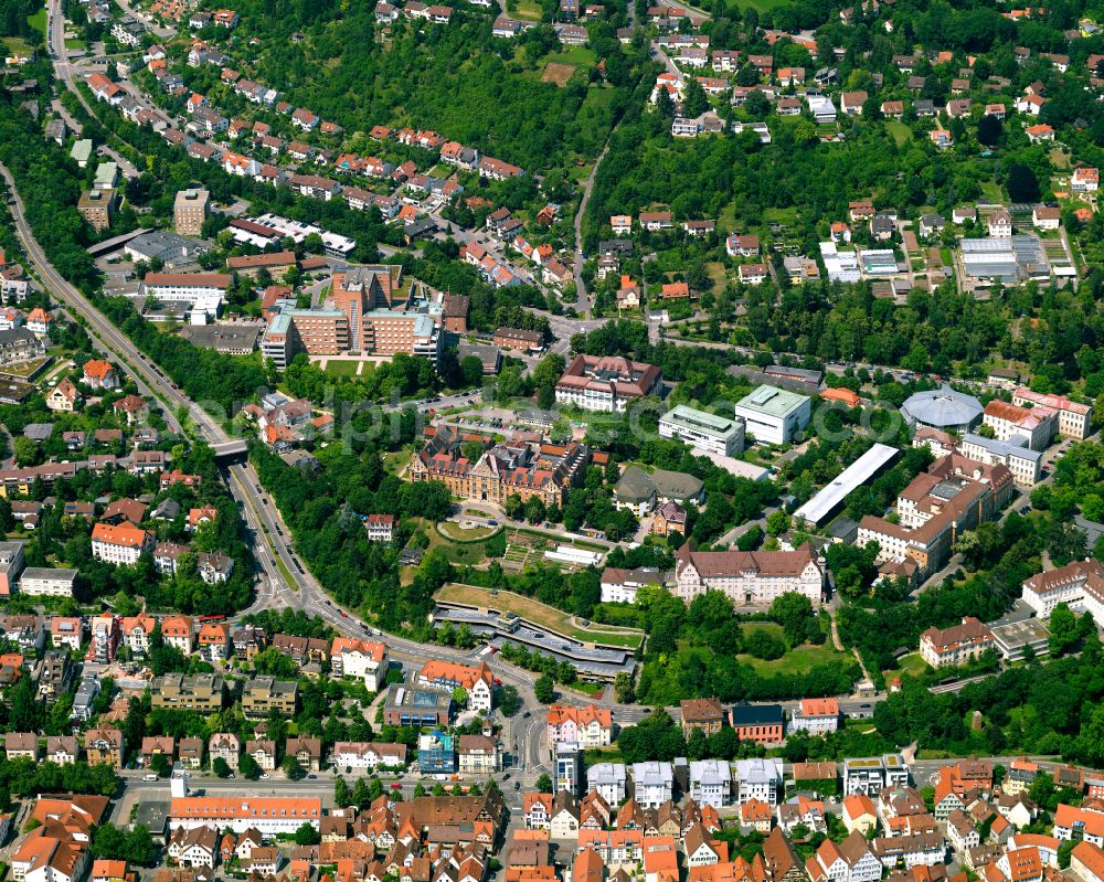 Aerial photograph Tübingen - Hospital grounds of the Clinic Universitaetsklinikum Tuebingen in Tuebingen in the state Baden-Wuerttemberg, Germany
