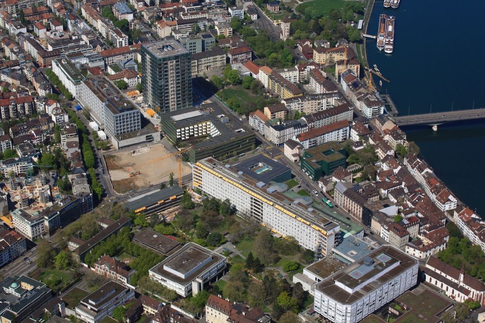 Aerial image Basel - Clinic of the hospital grounds Universitaetsspital and biocenter of the University in Basle, Switzerland