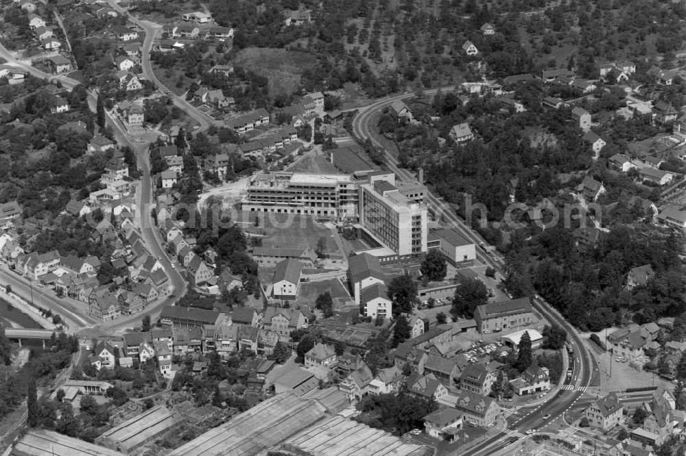 Waiblingen from above - Hospital grounds of the Clinic on street Alfred-Leikam-Strasse in Waiblingen in the state Baden-Wuerttemberg, Germany