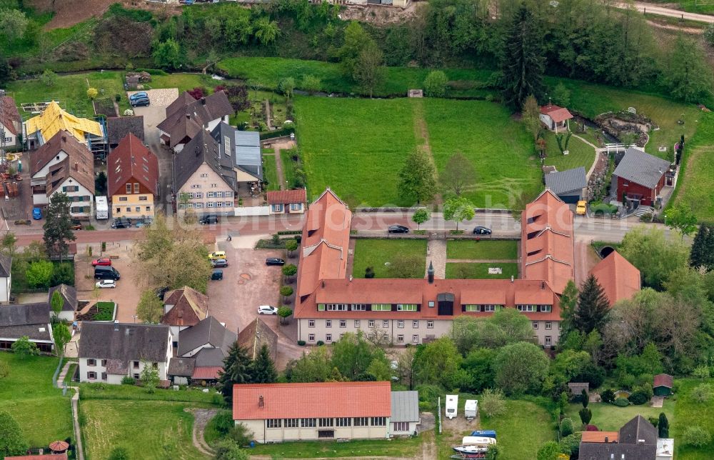 Aerial image Ettenheim - Hospital grounds of the rehabilitation center aczepta Haus Sankt Landelin in Ettenheim in the state Baden-Wuerttemberg, Germany